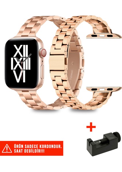 Apple Watch Seri 2/3/4/5/6/7/8/9/se 38MM 40MM 41MM ve Seri 10/11 42MM Uyumlu Ince Metal Kordon