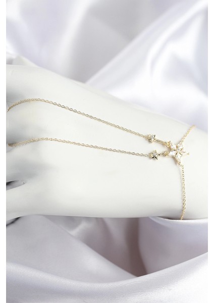 Pirinç Zirkon Taşlı Yıldız Renk Şahmeran