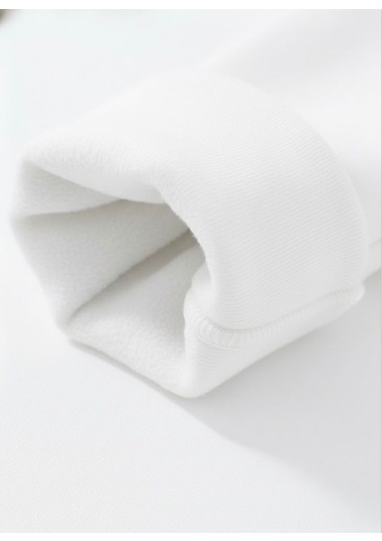 Unisex Relax Fit Rahat Kesim Pamuklu Yumusak Dokulu Içi Polarli Bisiklet Yaka Sweatshirt