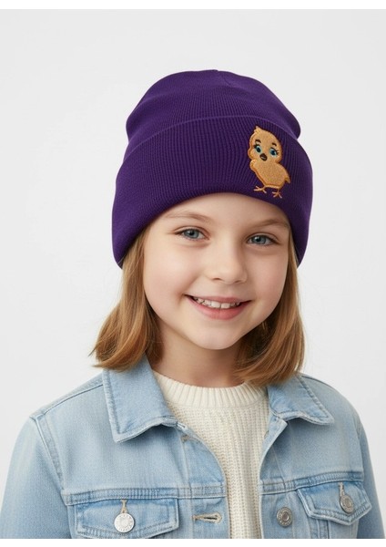 Civciv Desenli Unisex Çocuk Bere