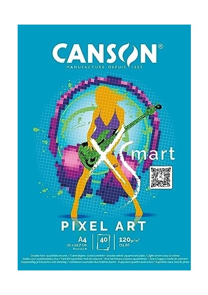 Canson Xsmart Çizim Kağıdı, Beyaz, Düz, 120 G/m², Uzun Taraflı, A4-21 x 29,7 Cm, Beyaz, 40 Yaprak