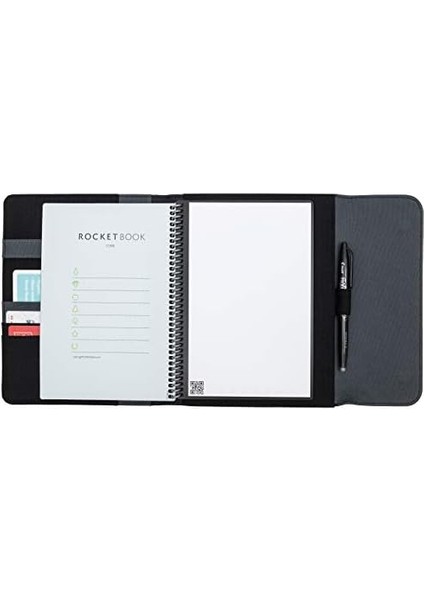 Kapsül 2.0 Folyo Kapak, Çekirdek, ve Füzyon Için -%100 Geri Dönüştürülmüş Pet Plastik, Kalem Tutucu, Manyetik Toka - Gri, Yönetici A5