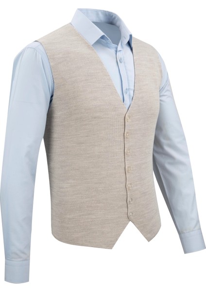 Erkek Düğmeli Spor / Regular Triko Örme Kolsuz Yelek - 4241LS fiyatları