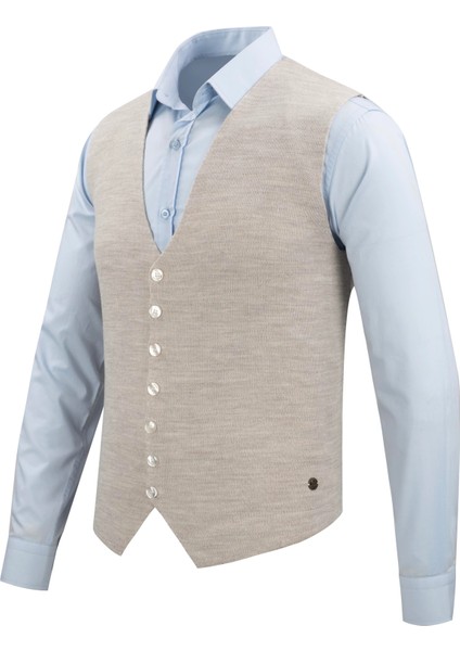 Erkek Düğmeli Spor / Regular Triko Örme Kolsuz Yelek - 4241LS modelleri