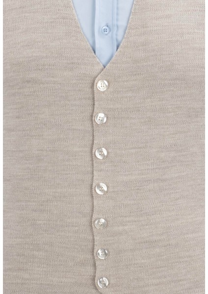 Erkek Düğmeli Spor / Regular Triko Örme Kolsuz Yelek - 4241LS fırsatları