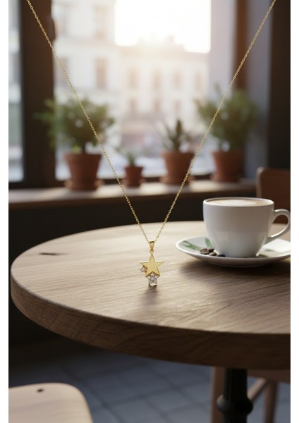 3 Yıldızlı Zirkon Taşlı 14 Ayar Altın Kolye fiyatları