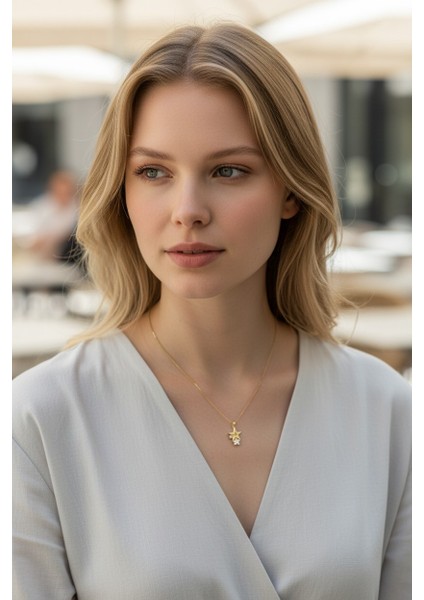 3 Yıldızlı Zirkon Taşlı 14 Ayar Altın Kolye fırsatları