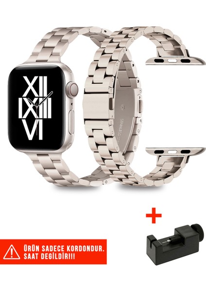 Apple Watch Seri 2/3/4/5/6/7/8/9/se 38MM 40MM 41MM ve Seri 10/11 42MM Uyumlu Ince Metal Kordon