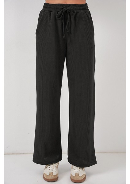 Kadın Bdart Fitilli Düz Paça Pantolon Siyah fiyatları