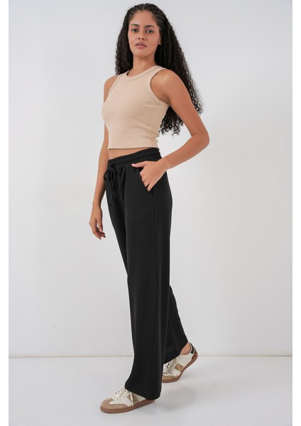 Kadın Bdart Fitilli Düz Paça Pantolon Siyah fırsatları