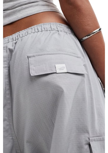 Sportswear Oversized Cargo Dans Pant Kadın Oversize Kargo Cepli Dokuma Eşofman Altı Gri fırsatları