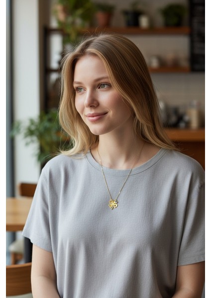 Yonca Figürlü Nazar Boncuklu 14 Ayar Altın Kolye indirimleri