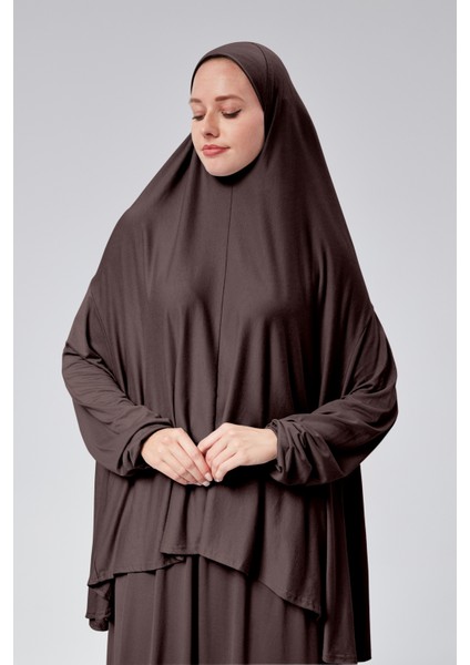 Kadın Iki Parça Namaz Elbisesi Başörtülü Organik Pamuklu Lastikli Kolu Kaymaz Etek Penye Tesettür fırsatları