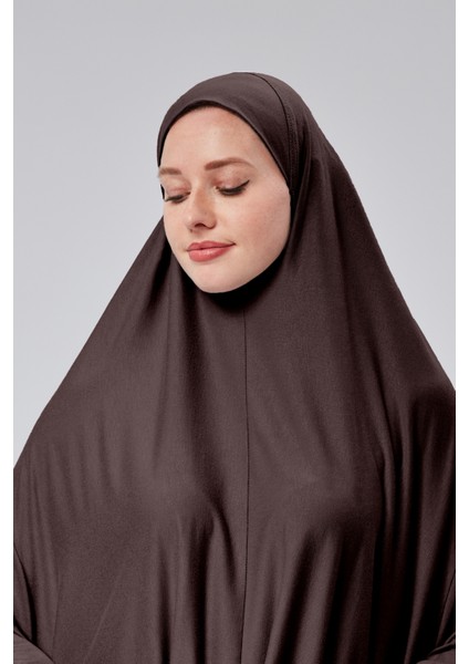 Kadın Iki Parça Namaz Elbisesi Başörtülü Organik Pamuklu Lastikli Kolu Kaymaz Etek Penye Tesettür