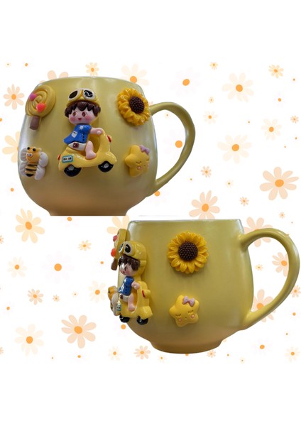 3D Çocuk ve Scooter Tasarımlı Seramik Kupa CL-K55 – Consolex Orijinal Ürün