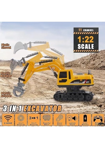 Oyuncak 2.4ghz Uzaktan Kumandalı Şarjlı Işıklı Buhar Atan Paletli Hareketli Kepçeli Rc Ekskavatör modelleri
