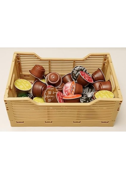 Katlanabilir Çok Amaçlı Taşıma, Masa Kasaları Saklama Kutusu, Plastik Istiflenebilir, Yatak Odası Ofis Banyo Tuvalet Malzemeleri Kozmetik Için Pastel Kasalar 2 Adet (Açık Yeşil, Large)