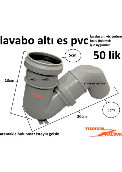 50 Lik Lavabo Altı Es Sifon Koku Engelleyici Pvc Se Gider fiyatları