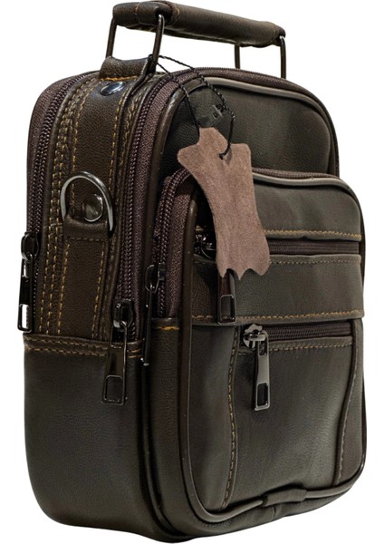 Erkek Hakiki Deri Dikey Kahverengi Orta Boy El Çantası indirimleri