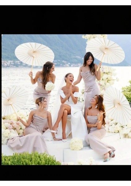 Beyaz Nedime Düğün Şemsiyesi 60 Cm, Şık ve Kullanışlı Renkli Şemsiye