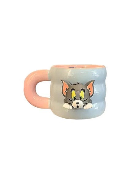 Tom ve Jerry 3D Seramik Kupa Bardak – Tom Desenli CL-779