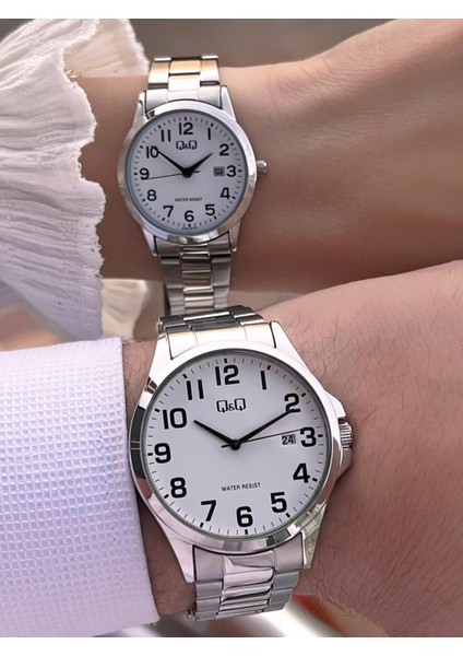 Çelik Kordon 2 Yıl Garantili 3 Atm Suya Dayanıklı Sevgili ve Ciftlere Özel Kol Saati QQ.CF001.1 fırsatları