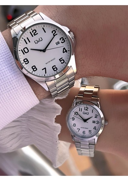 Çelik Kordon 2 Yıl Garantili 3 Atm Suya Dayanıklı Sevgili ve Ciftlere Özel Kol Saati QQ.CF001.1 indirimleri