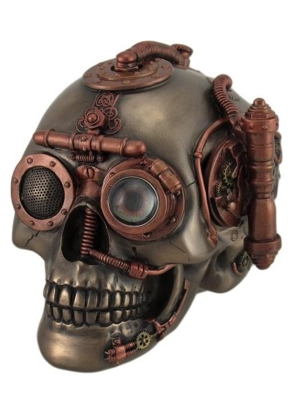 Veronese Design Gizli Çekmece Takı Kutulu Steampunk Kafatası
