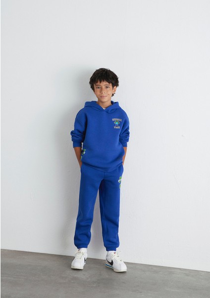 Minecraft Baskılı Mavi Sweatshirt 6S10174-70896 modelleri