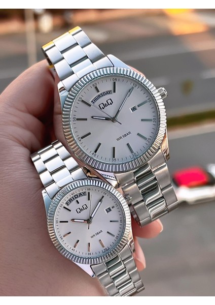 Çelik Kordon 2 Yıl Garantili 3 Atm Suya Dayanıklı Sevgili ve Ciftlere Özel Kol Saati QQ.CF001.2 fiyatları