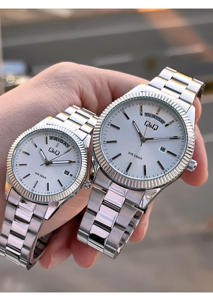 Çelik Kordon 2 Yıl Garantili 3 Atm Suya Dayanıklı Sevgili ve Ciftlere Özel Kol Saati QQ.CF001.2 modelleri