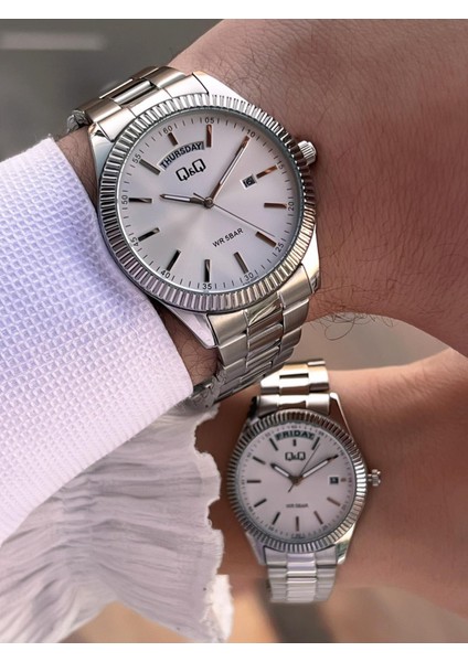 Çelik Kordon 2 Yıl Garantili 3 Atm Suya Dayanıklı Sevgili ve Ciftlere Özel Kol Saati QQ.CF001.2 fırsatları