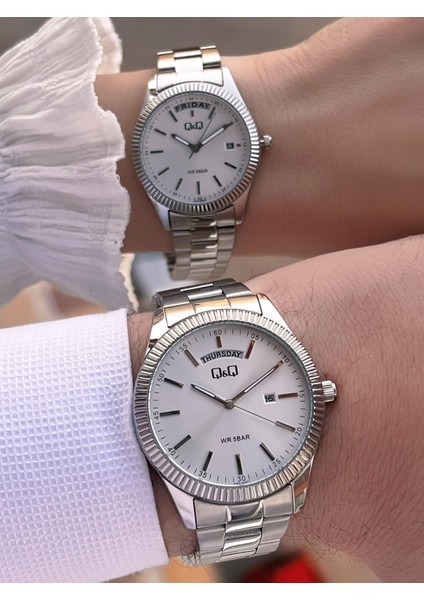 Çelik Kordon 2 Yıl Garantili 3 Atm Suya Dayanıklı Sevgili ve Ciftlere Özel Kol Saati QQ.CF001.2 indirimleri