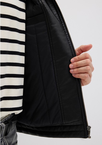 Siyah Suni Deri Ceket 0110635-71379