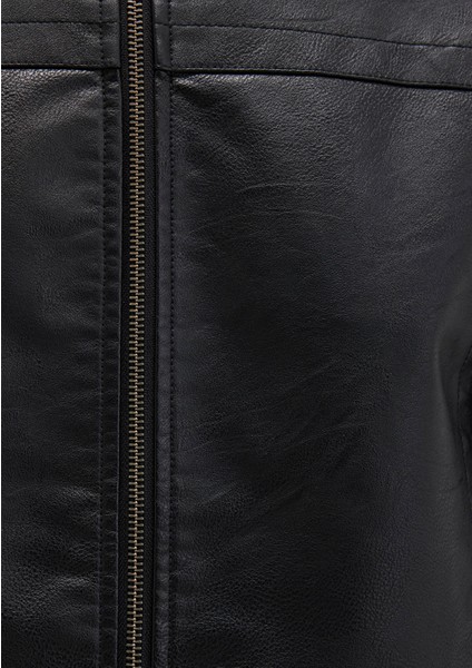 Siyah Suni Deri Ceket 0110635-71379