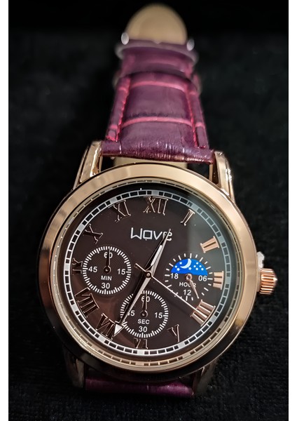 Bordo Deri Kordonlu Rose Gold Unisex - Erkek, Kadın Kol Saati fırsatları