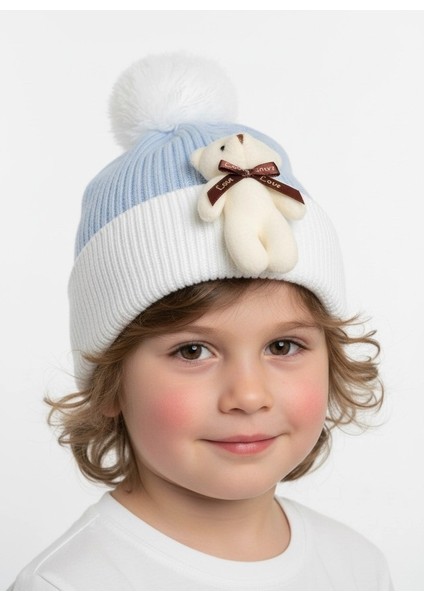Ponponlu Ayıcıklı Çift Renk Unisex Çocuk Bere fiyatları