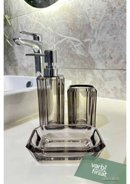 3’lü Banyo Seti – Sıvı Sabunluk, Diş Fırçalık ve Sabunluk fiyatları