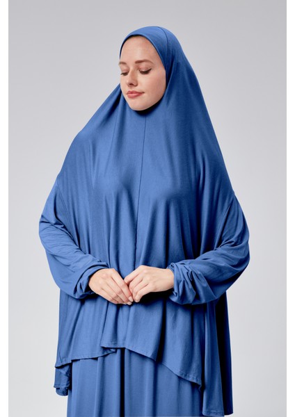 Kadın Iki Parça Namaz Elbisesi Başörtülü Organik Pamuklu Lastikli Kolu Kaymaz Etek Penye Tesettür fırsatları