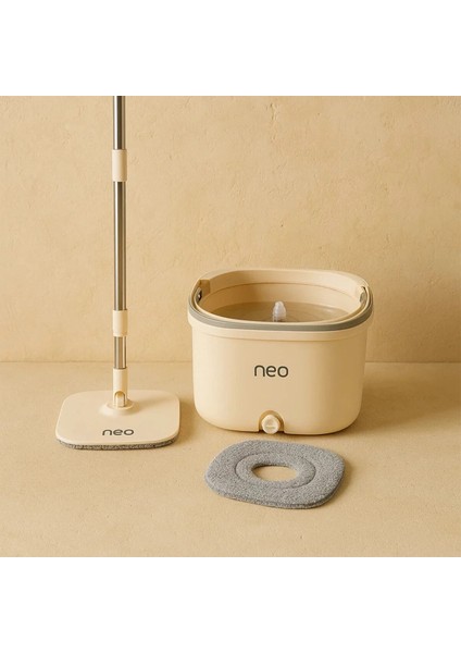 Disk Mop Temiz Su Kirli Su Ayrı Haznede +1 Yedek Bez Hediyeli Set