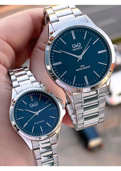 Çelik Kordon 2 Yıl Garantili 3 Atm Suya Dayanıklı Sevgili ve Ciftlere Özel Kol Saati QQ.CF001.4