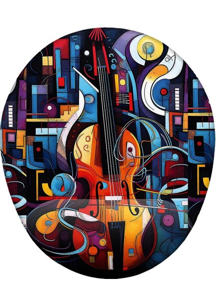 Müzik ve Keman Bilek Destekli Mouse Pad