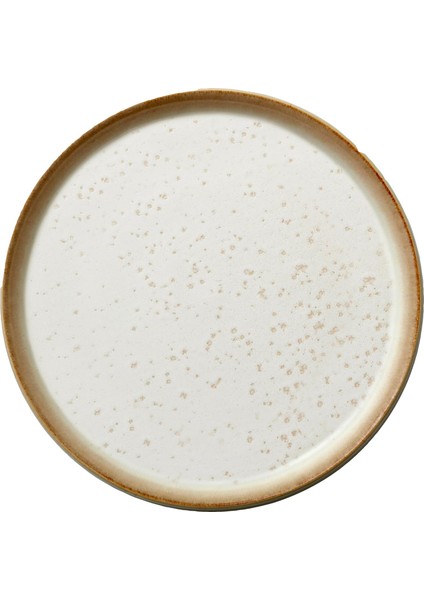 Tabak, Pasta Tabağı, Taş Tatlı Tabağı, 21 cm Çap, Krem/krem