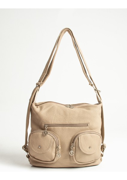 Kadın Çok Bölmeli Cepli Sırt ve Omuz Çantası modelleri