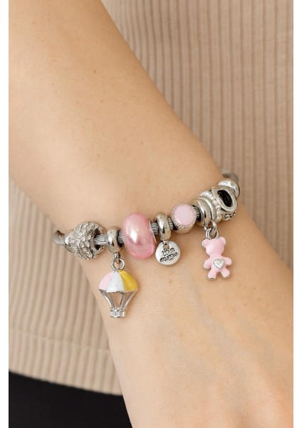 Charmlı Çelik Bileklik