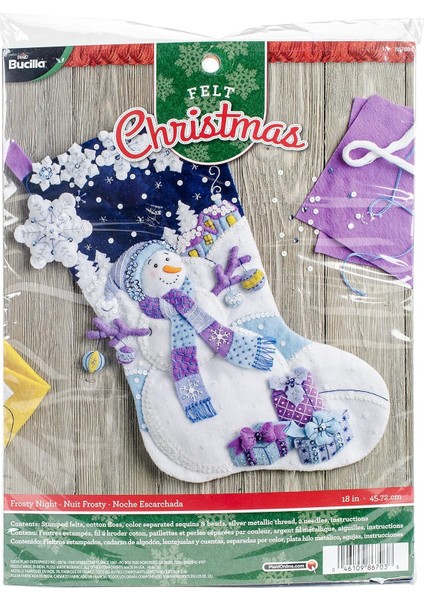 Bucilla 86703 Felt Aplike Frosty Night Külotlu Çorap Seti, Belirtilmez, Çok Renkli, 29,84 x 22,86 x 3,81 cm fiyatları