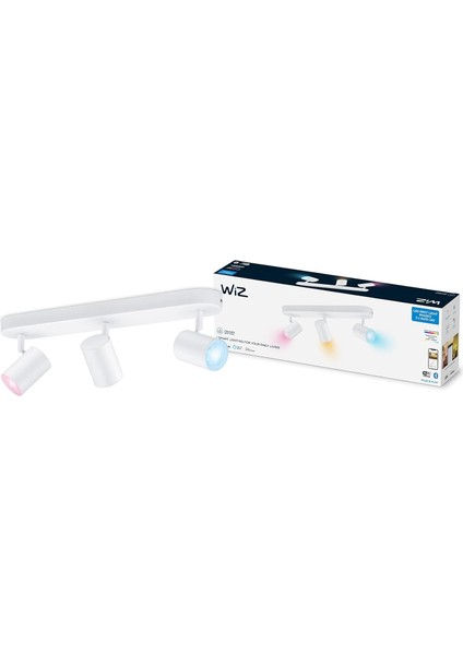 Imageo 3&apos;lü Spot Ayarlanabilir Beyaz ve Renkli, Tavan Lambası, Kısılabilir, Ila Soğuk Beyaz, 16 Milyon Renk, Wi-Fi Üzerinden Uygulama/ses Üzerinden Akıllı Kontrol, Beyaz