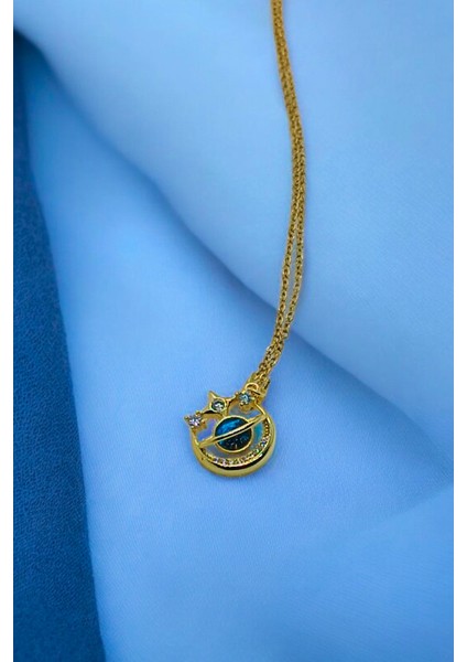 Mavi Ay Kolye (Altın Renk) fırsatları