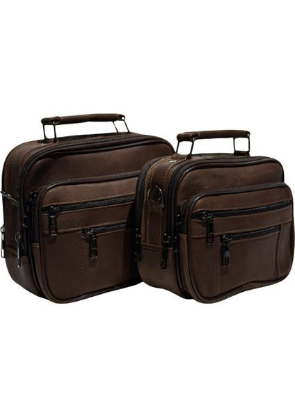 Erkek Hakiki Deri Yatay Kahverengi Küçük Boy El Çantası modelleri