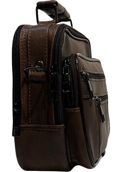 Erkek Hakiki Deri Yatay Kahverengi Küçük Boy El Çantası fırsatları